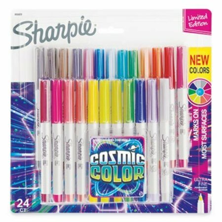 SANFORD Sharpie, COSMIC COLOR PERMANENT MARKERS, EXTRA-FINE NEEDLE TIP, ASSORTED COLORS, 24PK 2033572